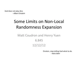 Some Limits on Non-Local Randomness Expansion