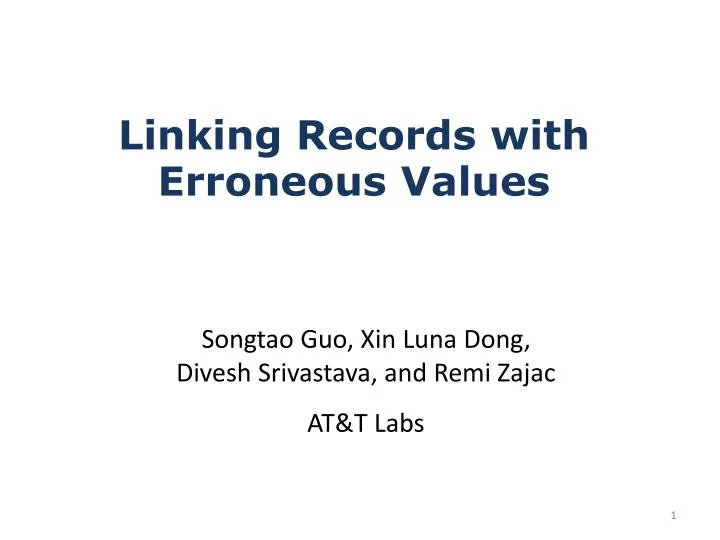 linking records with erroneous values