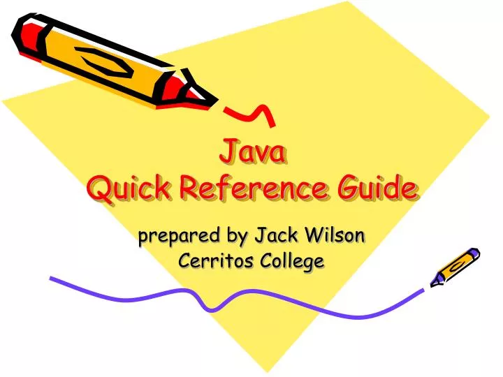 java quick reference guide