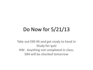 Do Now for 5/21/13