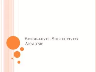 Sense-level Subjectivity Analysis