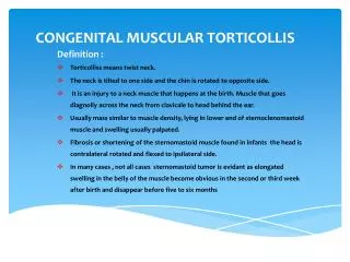 CONGENITAL MUSCULAR TORTICOLLIS