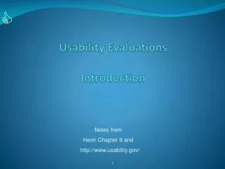 Usability Evaluations Introduction