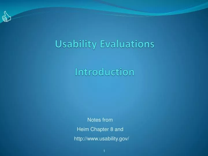 usability evaluations introduction