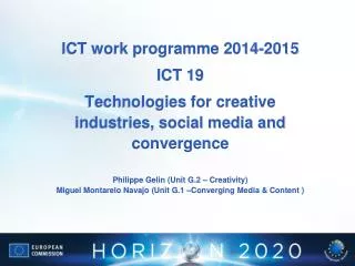 ICT work programme 2014-2015 ICT 19