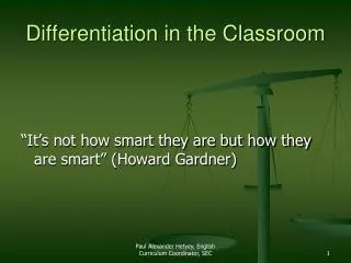 Differentiation in the Classroom