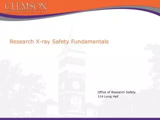 Research X-ray Safety Fundamentals