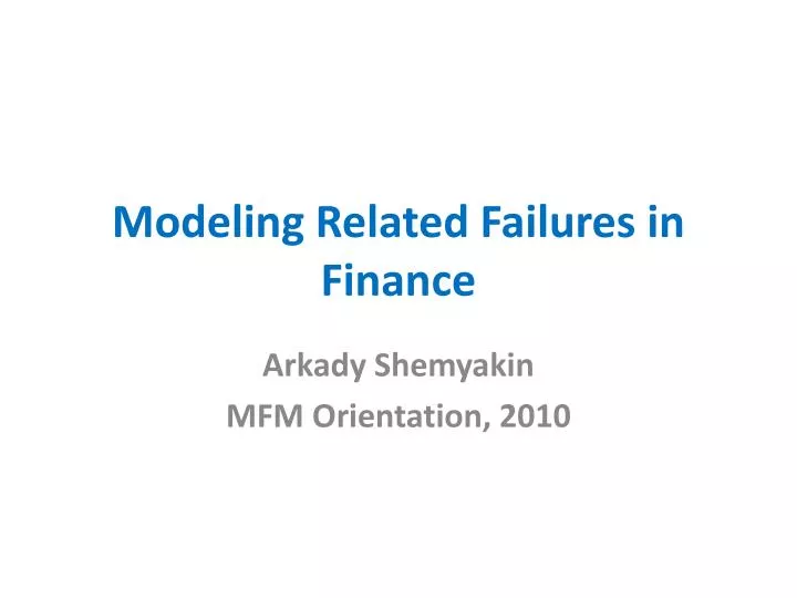 modeling related failures in finance