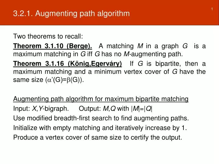 3 2 1 augmenting path algorithm