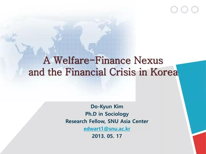 a welfare finance nexus and the financial crisis in korea