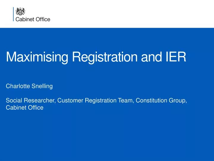 maximising registration and ier