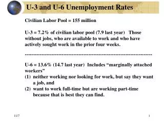 U-3 and U-6 Unemployment Rates