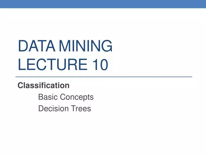 data mining lecture 10