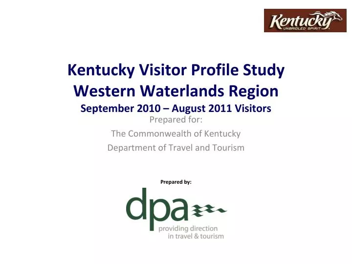 kentucky visitor profile study western waterlands region september 2010 august 2011 visitors