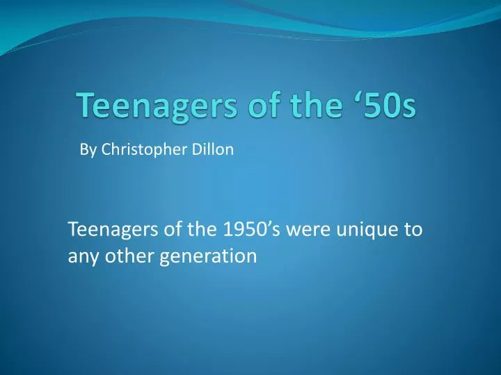 teenagers of the 50s