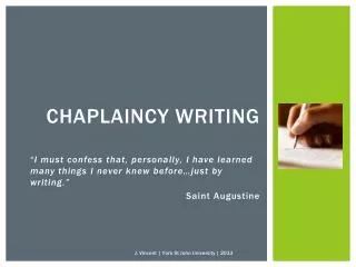 Chaplaincy writing