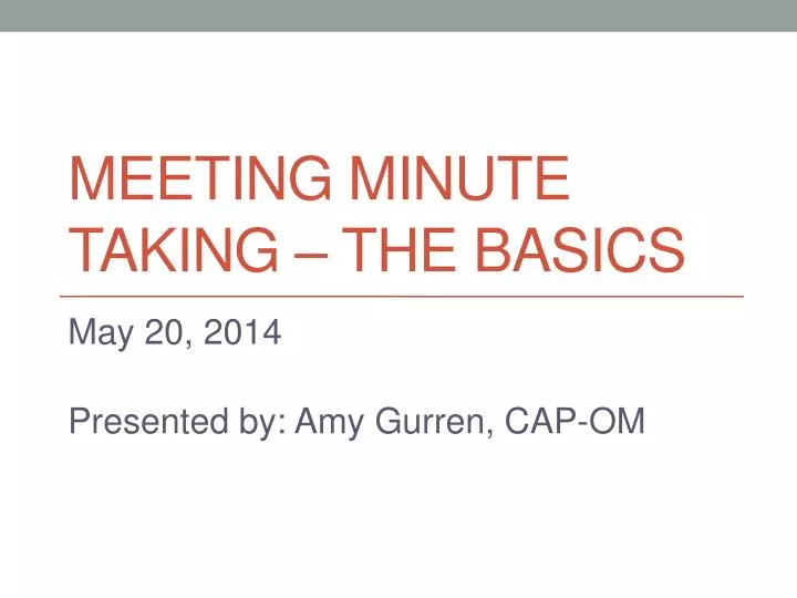 meeting minute taking the basics