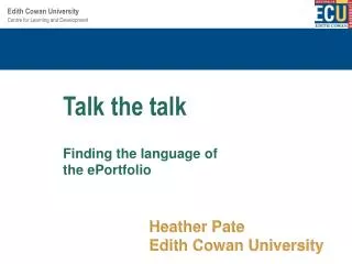 Heather Pate Edith Cowan University