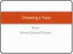Choosing a Topic - slide 1