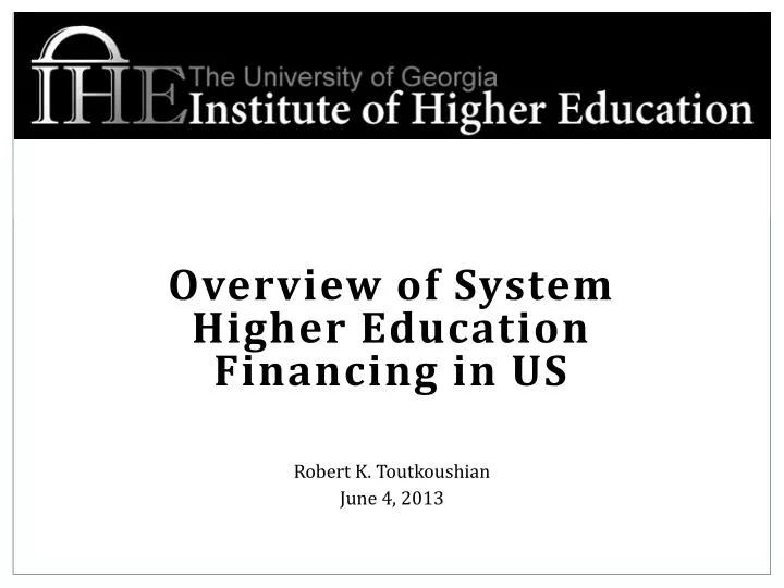 overview of system higher education financing in us