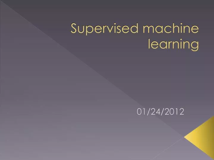 supervised machine learning