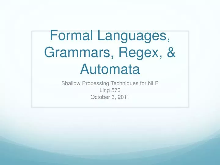 formal languages grammars regex automata
