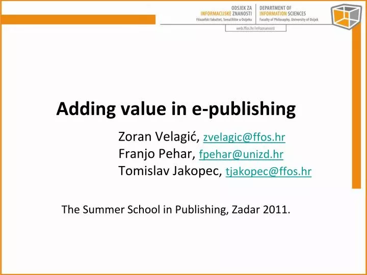 adding value in e publishing