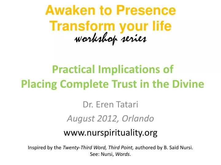 practical implications of placing complete trust in the divine