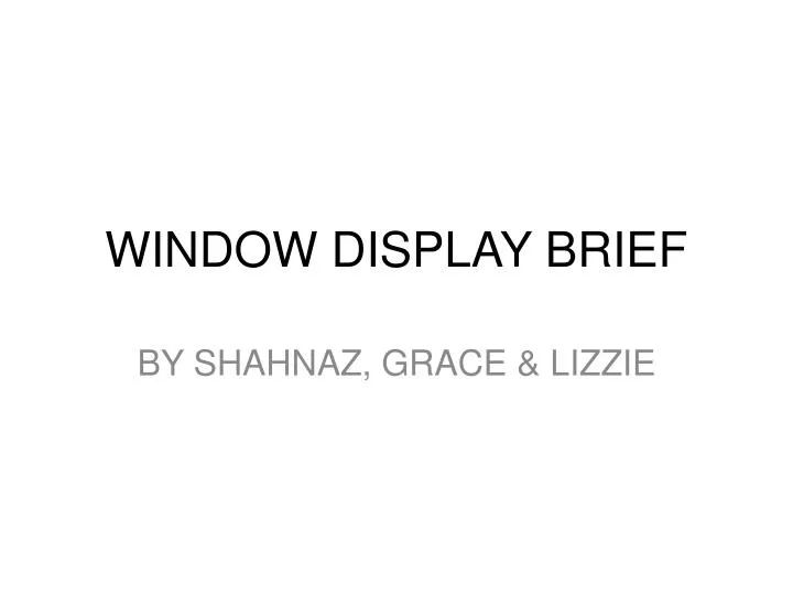 window display brief