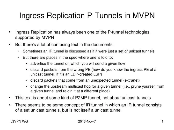 ingress replication p tunnels in mvpn