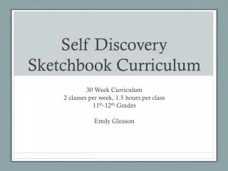 Self Discovery Sketchbook Curriculum