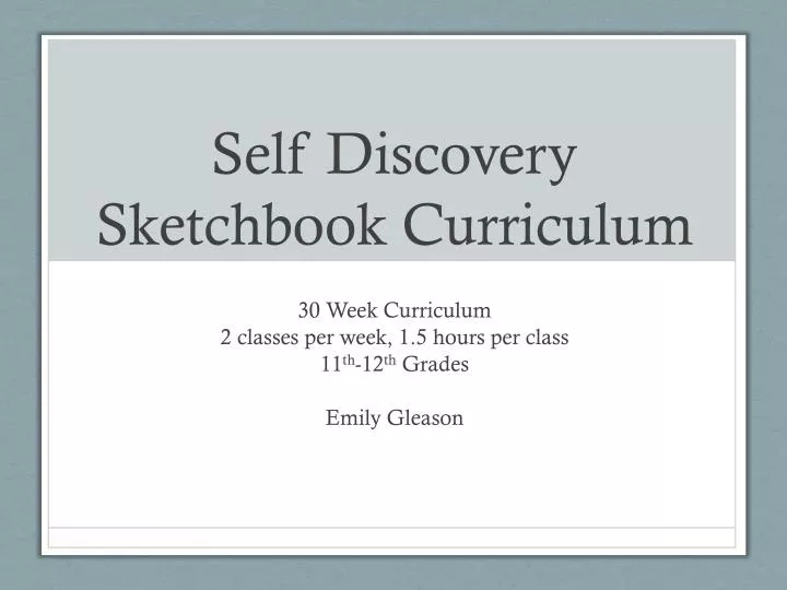 self discovery sketchbook curriculum