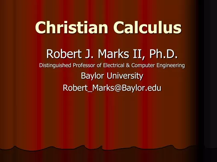 christian calculus