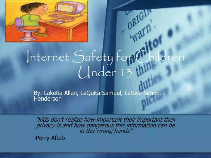 internet safety for children under 13