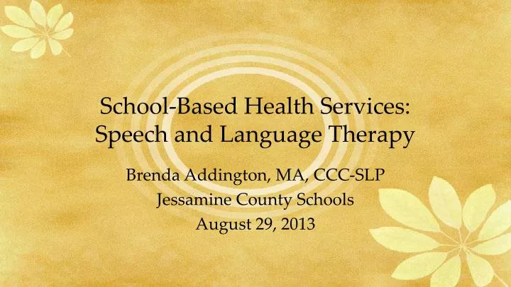 school based health services speech and language therapy