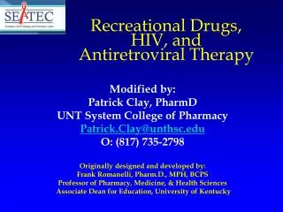 Recreational Drugs, HIV, and Antiretroviral Therapy