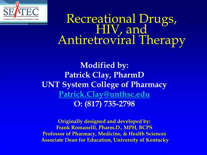 recreational drugs hiv and antiretroviral therapy