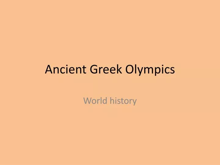 ancient greek olympics