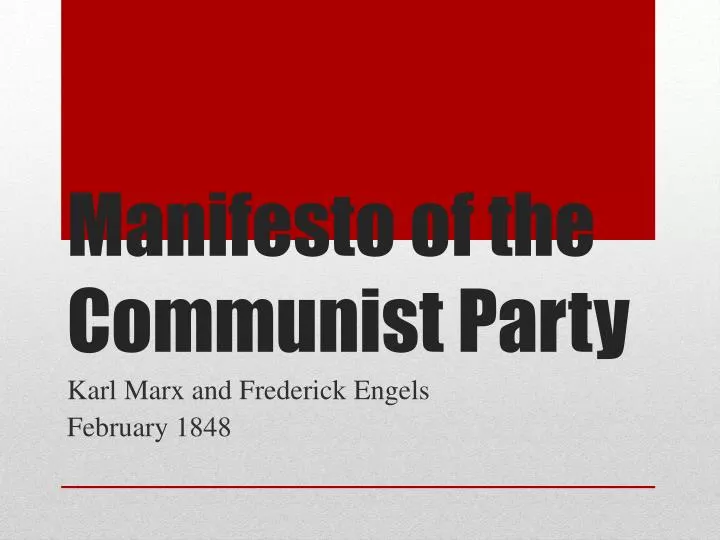 manifesto of the communist party