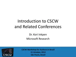 Introduction to CSCW and Related Conferences