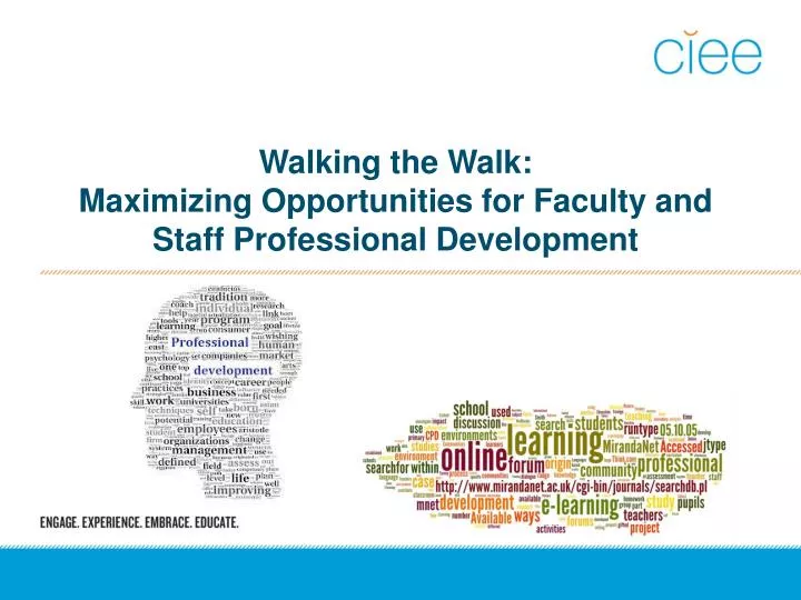 walking the walk maximizing opportunities for faculty and staff professional development