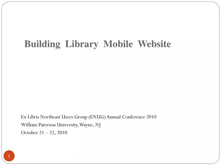 building library mobile website