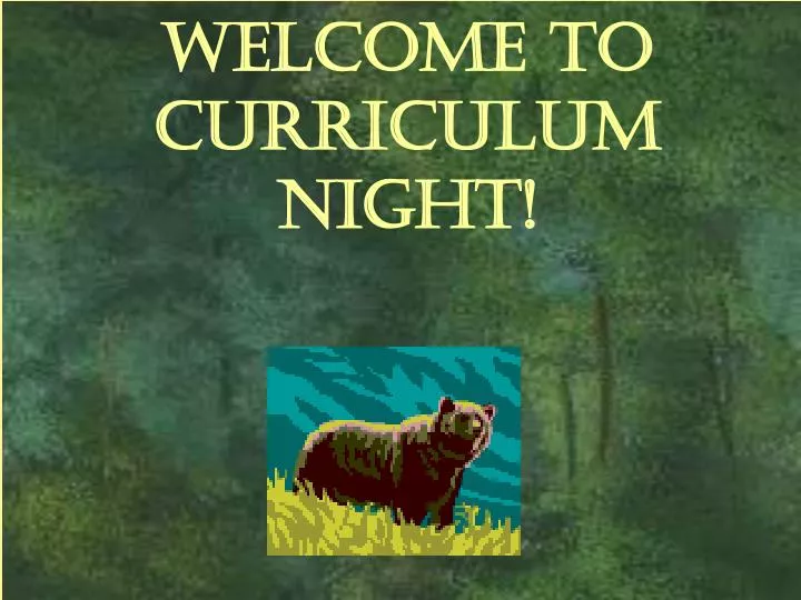 welcome to curriculum night