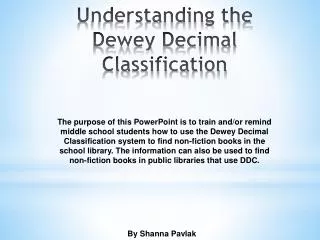 Understanding the Dewey Decimal Classification