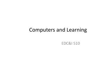 Computers and Learning
