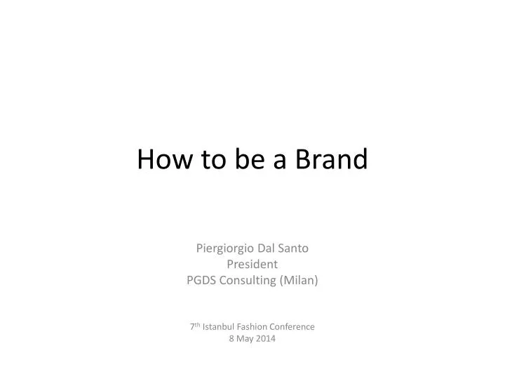 how to be a brand