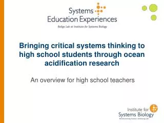 Bringing critical systems thinking to high school students through ocean acidification research
