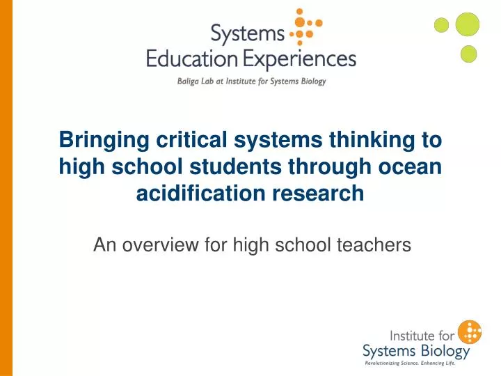 bringing critical systems thinking to high school students through ocean acidification research