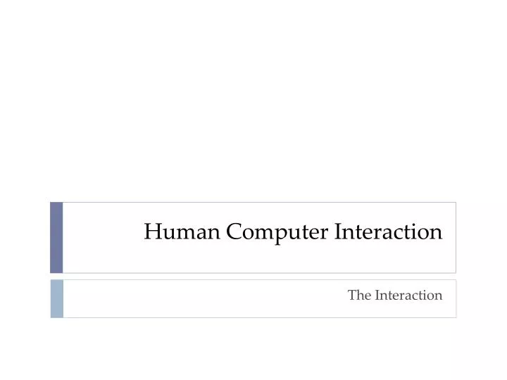 human computer interaction