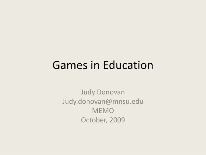 games in education